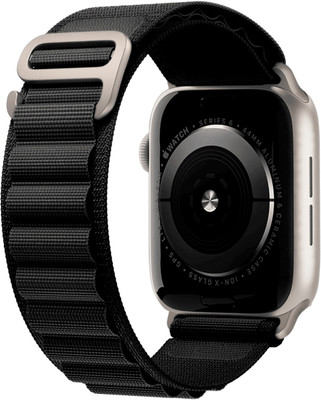 DailyObjects Black Ridge Loop Wrist Band (38/40/41mm) Smart Watch Strap(Black)