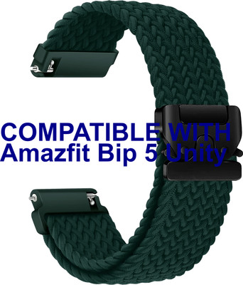ACM Watch Strap Woven Braided Clipper for Amazfit Bip 5 Unity Smartwatch Turquoise Smart Watch Strap(Blue)