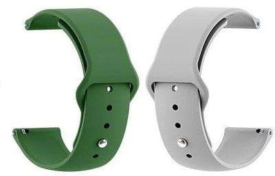 PUNAK 20MM Silicon Smartwatch Band Strap Pack of 2 Smart Watch Strap(Grey, Green)