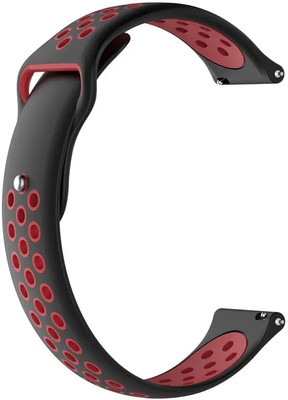Melfo Dual Design Rubber Strap Compatible with Pebble Crest Smart Watch Smart Watch Strap(Black, Red)