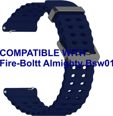 ACM WSM40B22DBL2455 Watch Strap Silicone Sports 22mm for Fire-Boltt Almighty Bsw013 Smartwatch Dark Blue Smart Watch Strap(Blue)