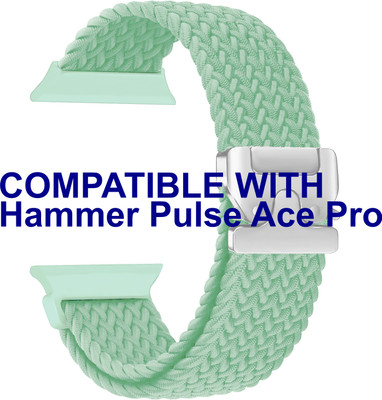 ACM Sliding 44mm 49mm Watch Strap Woven Braided Clipper for Hammer Pulse Ace Pro Smartwatch Green Smart Watch Strap(Green)