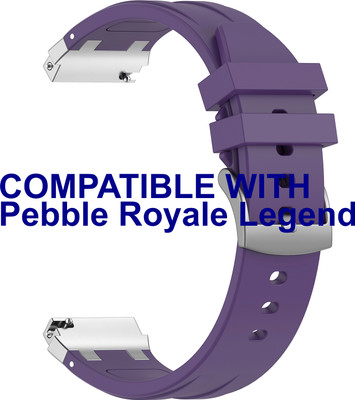 ACM Watch Strap Metal Hook Silicone for Pebble Royale Legend Smartwatch Purple Smart Watch Strap(Purple)