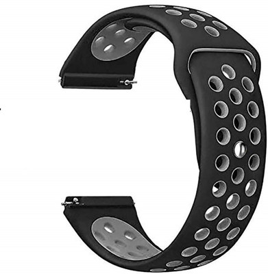 Big Wings 22mm Dual Color Silicone Strap Compatible with NOISE PULSE 2 , NOISE EVOLVE 3 Smart Watch Strap(Black, Grey)