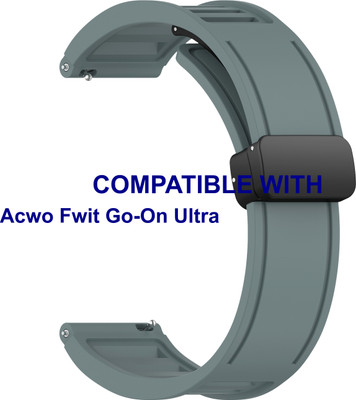 ACM WSM35W22CYG3810N1 Watch Strap Magnetic Clasp 22mm for New |Acwo|| Fwit Go-On Ultra| Smartwatch Cyan Grey Smart Watch Strap(Grey)