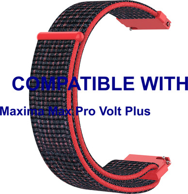 ACM WSM3V22OR3855 Watch Strap Nylon Loop 22mm for Maxima Max Pro Volt Plus Smartwatch Orange Smart Watch Strap(Orange)