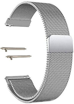 BLACK LOVIES 22 mm Magnetic Metal Strap Compatible with Noise Color - fit Buzz. Smart Watch Strap(Silver)