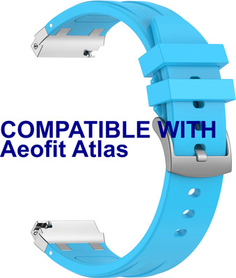 ACM Watch Strap Metal Hook Silicone 20mm for Aeofit Atlas Smartwatch Belt Blue Smart Watch Strap(Blue)