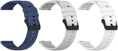 AOnes Pack of 3 Watch Strap Silicone Classic Belt for Fastrack Xr1-1.38 Smart Watch Strap(Blue, Grey, White)