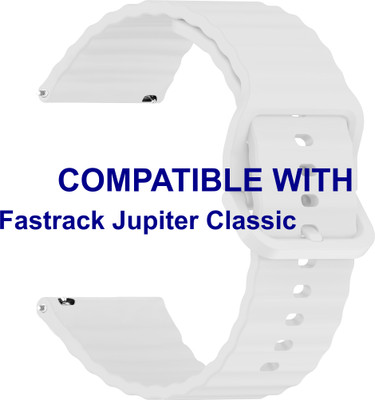 ACM WSM31S22WT3903 Watch Strap Silicone Classy Belt 22mm for New Fastrack| Jupiter Classic Smartwatch White Smart Watch Strap(White)