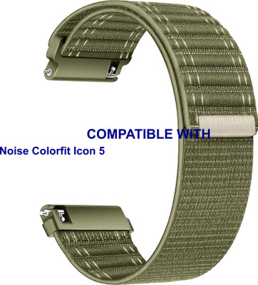 ACM WSM39A22KH3914 Watch Strap Nylon Soft Belt 22mm for Noise Colorfit Icon 5 Smartwatch Khakhi Smart Watch Strap(Green)
