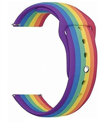 Melfo 20mm Rainbow Silicone Compatible with Noise Hrx X-Fit 1 Smart Watch Strap(Mullti Color)