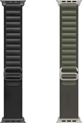 CHG Alpine Smart Watch Strap Belt for Ultra Watch 49 mm, Series 8 / 7 45 mm, Series Smart Watch Strap(Green, Black)