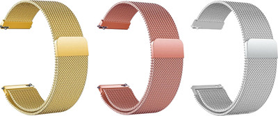 ACM Pack of 3 Watch Strap Magnetic for |Garmin Forerunner 245 Gold/Rose Gold/Silver Smart Watch Strap(Mullti Color)