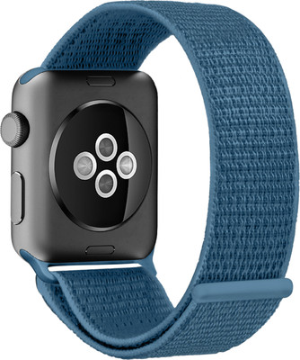DailyObjects Cape cod Blue Lightweight Loop Nylon WatchBands/Straps Compatible with Apple Watch 42mm/44mm/45mm/49mm | Sporty Adjustable Strap with Premium Velcro closure Strap for Apple iWatch Ultra Series SE 8 7 6 5 4 3 2 1 (Watch NOT Included) Smart Watch Strap(Blue)