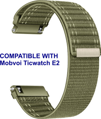 ACM WSM39A22KH1147 Watch Strap Nylon Soft 22mm for Mobvoi Ticwatch E2 Smartwatch Khakhi Smart Watch Strap(Green)