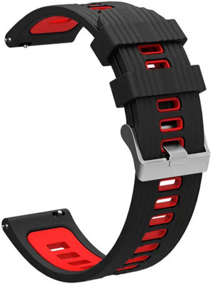 Colorcase Silicon Strap Compatible with NoiseFit Active Smart Watch Smart Watch Strap(Black)