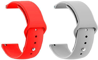 BLACK LOVIES 20 MM Soft Silicon Strap Compatible With Noi_se. Color fit Brio. Smart Watch Strap(Grey, Red)