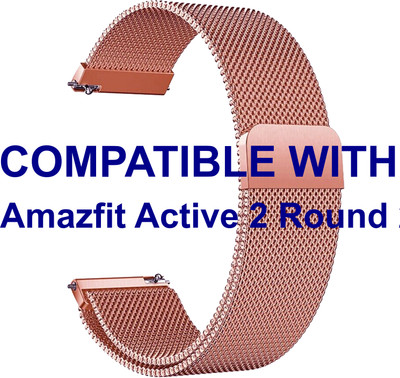 ACM WSM4M20RSG3908 Watch Strap Magnetic Belt 20mm for Amazfit Active 2 Round 2r Smartwatch Rose Gold Smart Watch Strap(Gold)