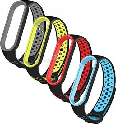 Asotai NIKE STYLE DOTED SILICON BAND STRAP FOR XIAOMI MI BAND 5