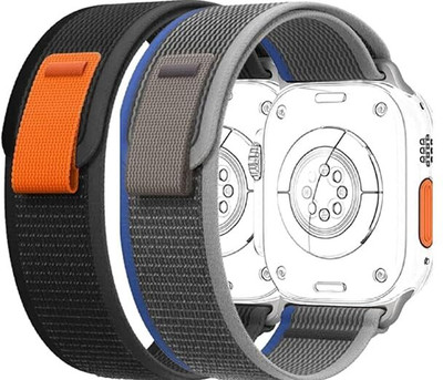 Gadgetzilla 2 Pack Trail Loop Band Compatible with iWatch Band Ultra 2/Ultra 49mm 45mm 44mm 42mm, Nylon Weave Sport Loop Adjustable Strap for iWatch Ultra/Ultra 2 Series 9 8 7 6 5 4 3 2 1 SE Smart Watch Strap(Black, Blue) Gadgetzilla 2 Pack Trail Loop Band Compatible with iWatch Band Ultra 2/Ultra 49mm 45mm 44mm 42mm, Nylon Weave Sport Loop Adjustable Strap for iWatch Ultra/Ultra 2 Series 9 8 7 6 5 4 3 2 1 SE Smart Watch Strap(Black, Blue)