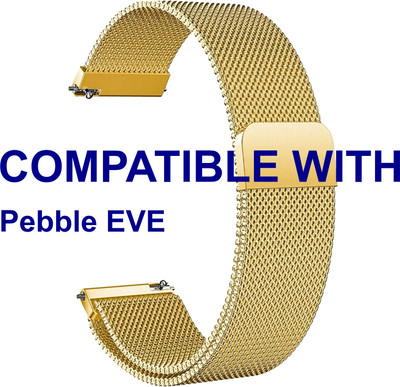 ACM WSM4M22GL3921 Watch Strap Magnetic Belt 22mm for New Pebble| EVE Smartwatch Gold Smart Watch Strap(Gold)