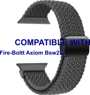 ACM WSM26N40GY1697 Sliding 44mm 49mm Watch Strap Woven Braided Magnetic for Fire-Boltt Axiom Bsw259 Smartwatch Grey Smart Watch Strap(Grey)