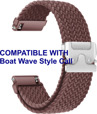 ACM WSM38Z20BR3071 Watch Strap Woven Braided Clipper 20mm for Boat Wave Style Call Smartwatch Belt Brown Smart Watch Strap(Brown)