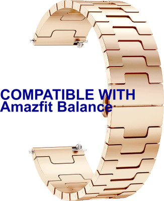 ACM WSM37Y22RSG3526 Watch Strap Metal Steel 22mm for Amazfit Balance Smartwatch Belt Rose Gold Smart Watch Strap(Gold)