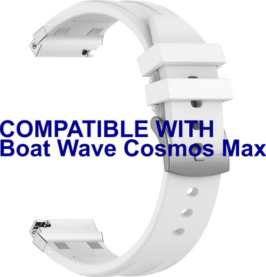 ACM Watch Strap Metal Hook Silicone 22mm for Boat Wave Cosmos Max Smartwatch White M36 Smart Watch Strap(White)