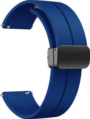 ACM Watch Strap Magnetic Clasp for Boat Wave Ultima Max Smartwatch Belt Dark Blue Smart Watch Strap(Blue)