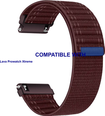 ACM WSM39A22PU3895 Watch Strap Nylon Soft Belt 22mm for New Lava Prowatch Xtreme Smartwatch Burgundy Purple Smart Watch Strap(Purple)