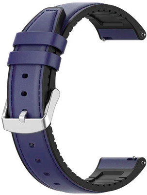 AOnes 20mm Watch Strap Leather Silicone Belt for Timex Helix Smart 2.0 Smart Watch Strap(Blue)