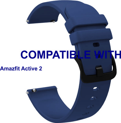 ACM WSM25M20DBL3874 Watch Strap Silicone Hook Belt 20mm for Amazfit Active 2 Smartwatch Dark Blue Smart Watch Strap(Blue)