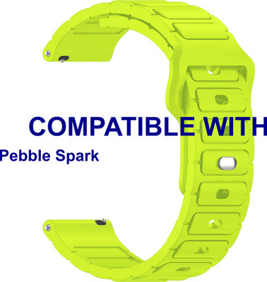 ACM Watch Strap Silicone Belt Button for Pebble Spark Smartwatch Lime Smart Watch Strap(Green)