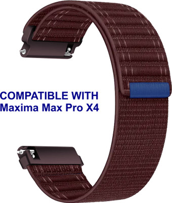 ACM WSM39A22PU1723 Watch Strap Nylon Soft 22mm for Maxima Max Pro X4 Smartwatch Burgundy Purple Smart Watch Strap(Purple)