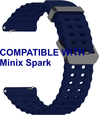 ACM WSM40B22DBL2899 Watch Strap Silicone Sports 22mm for Minix Spark Smartwatch Belt Dark Blue Smart Watch Strap(Blue)