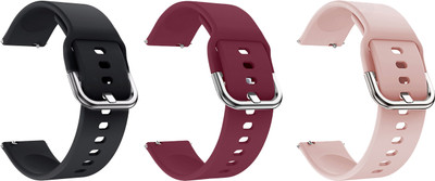 ACM Pack of 3 Watch Strap Hook for Fireboltt Talk 2 Bsw042 (Black/Purple/Creame) Smart Watch Strap(Mullti Color)
