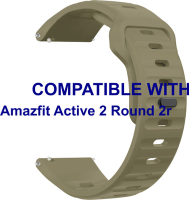 ACM WSM27O20BR3908 Watch Strap Sports Silicone Belt 20mm for Amazfit Active 2 Round 2r Smartwatch Brown Smart Watch Strap(Brown)