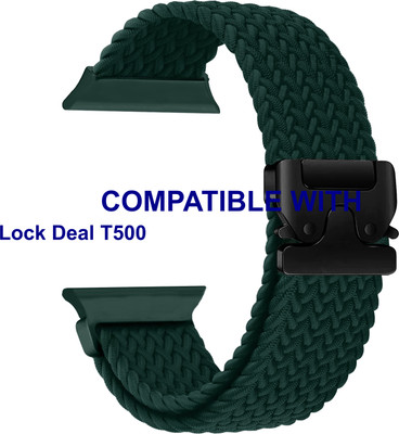 ACM WSM38Z40TU1138 Sliding 44mm 49mm Watch Strap Woven Braided Clipper for Lock Deal T500 Smartwatch Turquoise Smart Watch Strap(Blue)