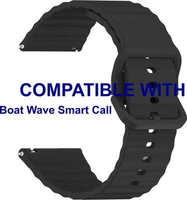 ACM Watch Strap Silicone Classy Belt for Boat Wave Smart Call Smartwatch Black Smart Watch Strap(Black)