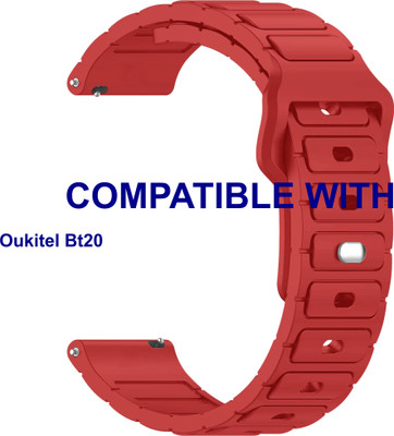 ACM WSM32T22RD3886 Watch Strap Silicone Belt Button 22mm for Oukitel Bt20 Smartwatch Red Smart Watch Strap(Red)