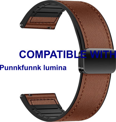 ACM WSM28P22BR3923 Watch Strap Leather Magnetic Silicone Belt 22mm for |PunnkFunnk| lumina Smartwatch Brown Smart Watch Strap(Brown)