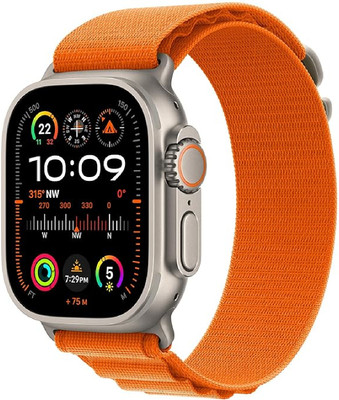 TRENDINGVIEW Nylon fabric Alpine Adjustable woven loops with Titanium Metal G-Hook 44 mm Fabric Watch Strap Smart Watch Strap(Orange)