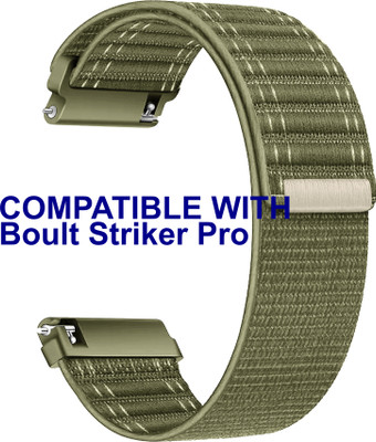 ACM Watch Strap Nylon Soft 22mm for Boult Striker Pro Smartwatch Khakhi M39 Smart Watch Strap(Green)