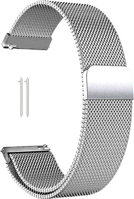 BLACK LOVIES 20 MM Metal Smartwatch Strap Compatible with Garmin VI_VO ACTIVE 3 / MOVE Smart Watch Strap(Silver)