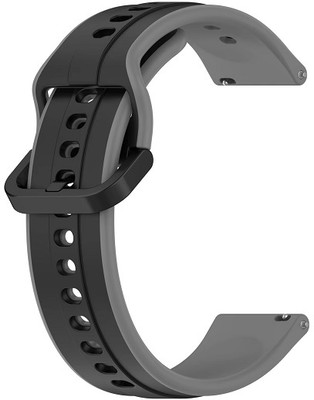 Colorcase Silicon Strap Compatible with Titan Smart Smart Watch Smart Watch Strap(Grey, Black)