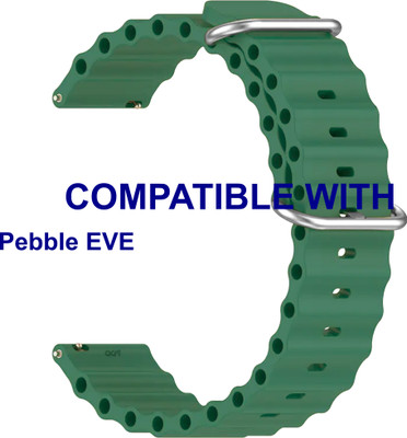 ACM WSM18F22TU3921 Watch Strap Silicone Smart Belt 22mm for Pebble EVE Smartwatch Turquoise Green Smart Watch Strap(Green)