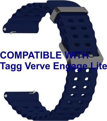 ACM WSM40B20DBL2910 Watch Strap Silicone Sports 20mm for Tagg Verve Engage Lite Smartwatch Belt Dark Blue Smart Watch Strap(Blue)