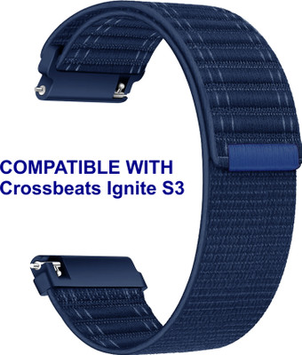 ACM WSM39A22BL2014 Watch Strap Nylon Soft 22mm for Crossbeats Ignite S3 Smartwatch Blue Smart Watch Strap(Blue)